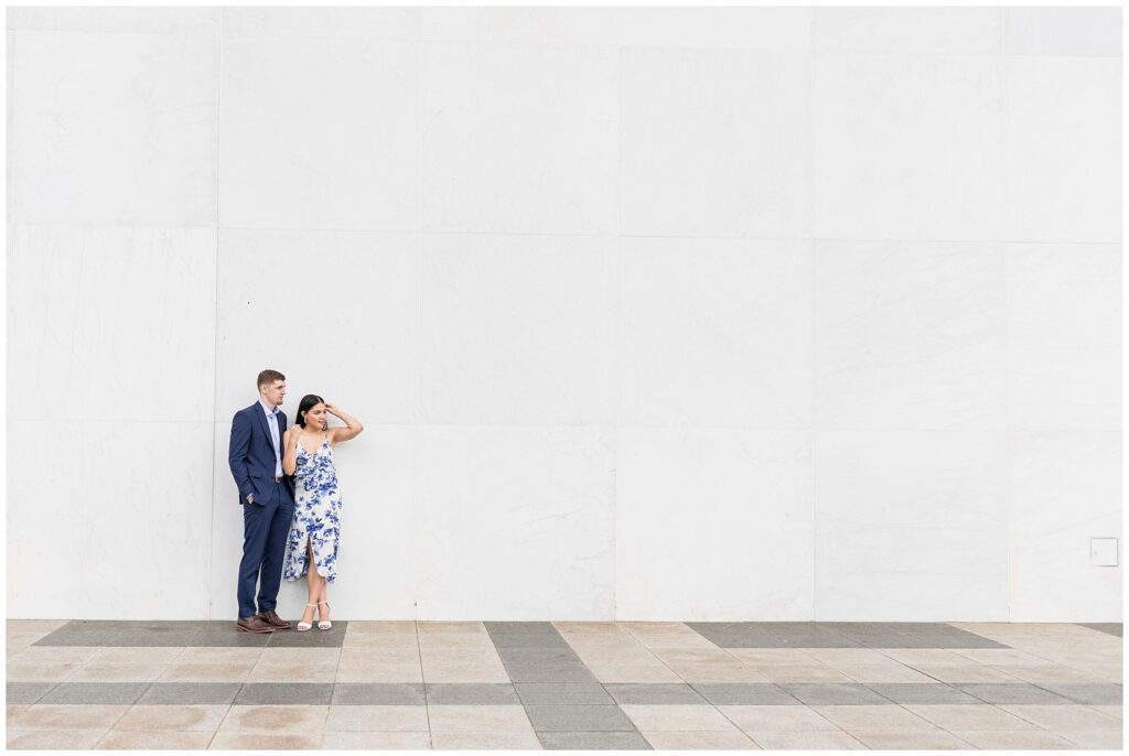 What to wear for engagement photos at Kennedy Center in Washington DC – formal couple portraits