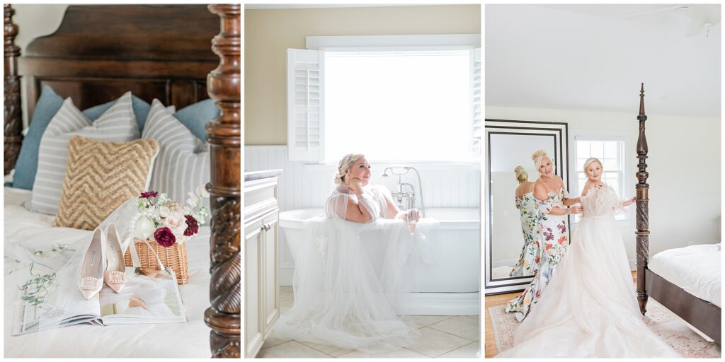 Farmhouse bridal suite at Stone Tower Winery