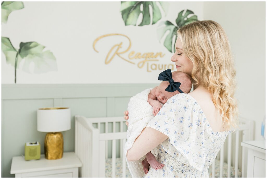 Alexandria in-home newborn session with soft, neutral styling