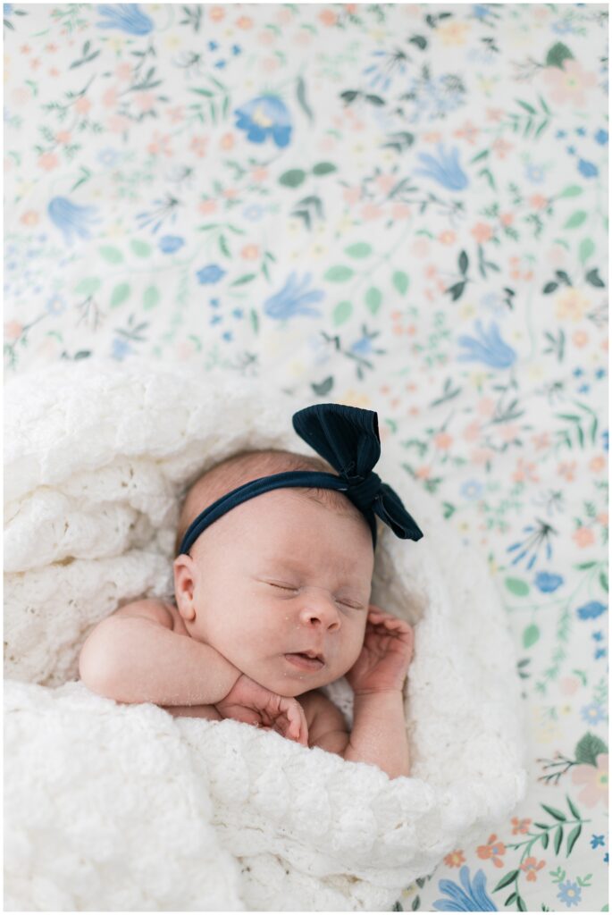 Newborn baby during lifestyle photography session in Alexandria, Virginia