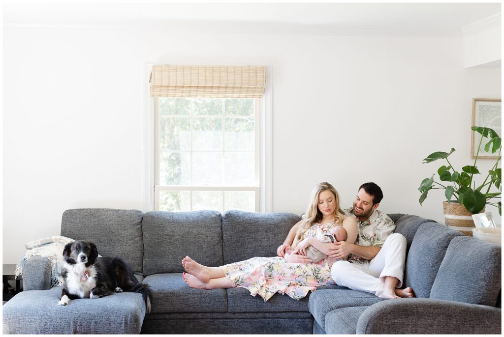 family newborn photography session in Montgomery County home