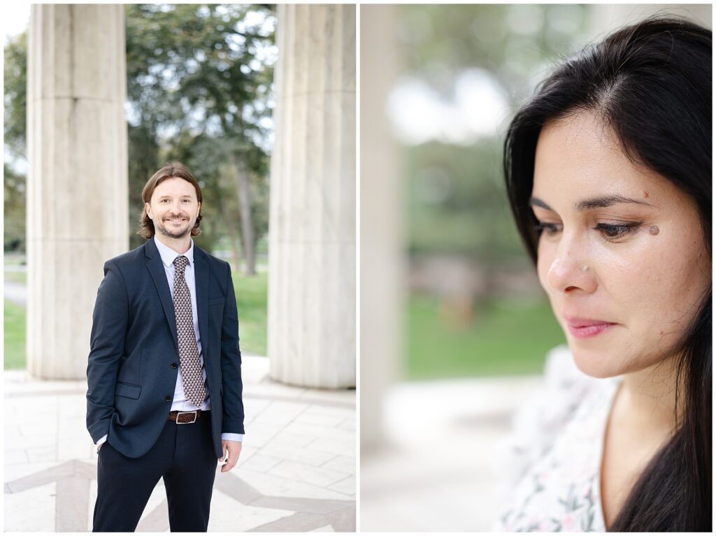Elegant engagement portraits captured across Washington DC monuments, illustrating how to plan a cinematic and timeless engagement session